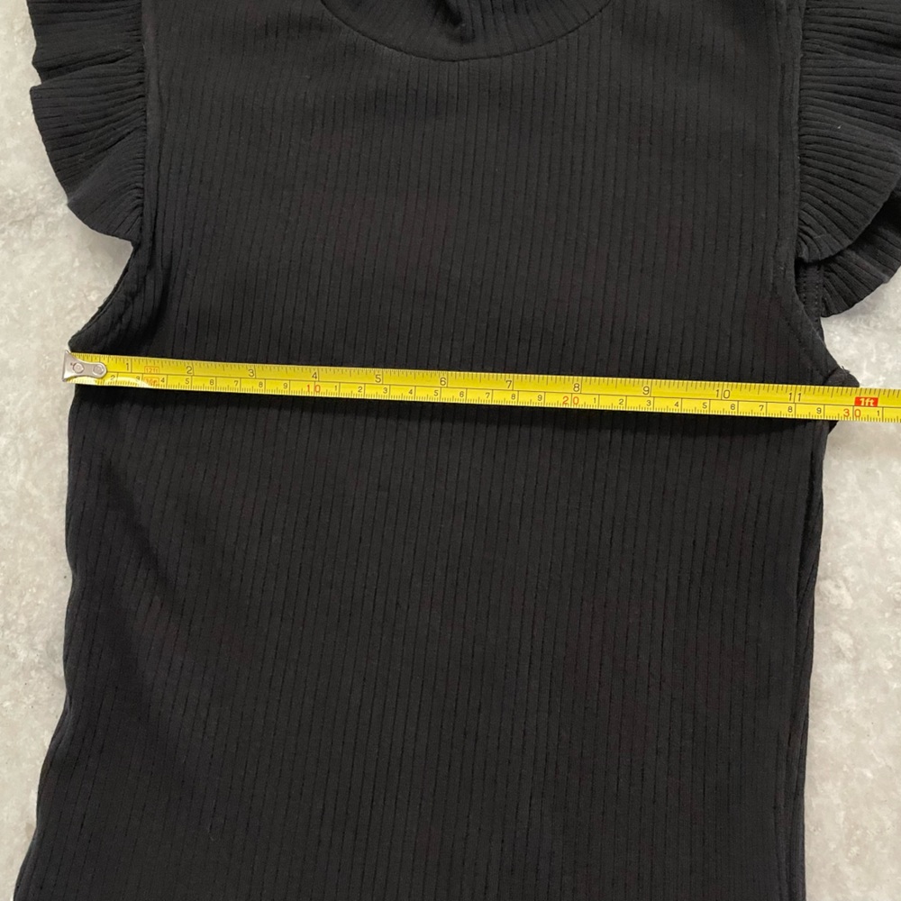 Storia Ribbed Mock Neck Ruffle Sleeve Top - Picture 10 of 11